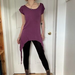 Purple Asymmetrical Tunic Top
